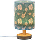 ALAZA Bedside Table Lamp for Bedroom Teal Hawaiian Floral Nightstand LED Light Lamps with USB Port Linen Fabric Shade