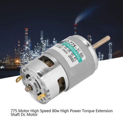 775 Motor, High Speed 80w High Power Extension Shaft DC Motor 12v/24v 10000/20000RPM for Office Home Automation,