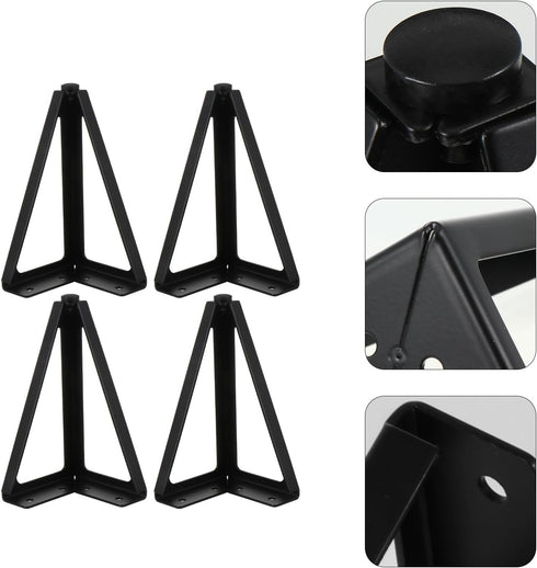 4pcs 15cm Toddmomy Cabinet Legs Sofa Legs Furniture Support Feet Black for Tv Stand Coffee Table Bed Frame Replacement