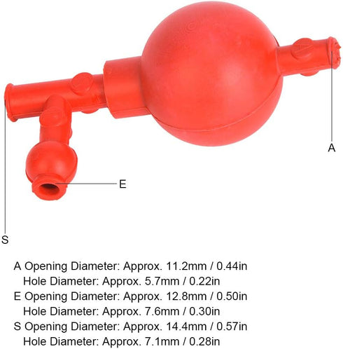 Hapivida Pipetting Ball, 3 Openings Lab Rubber Suction Bulb Quantitative Rubber Pipette Filler Lab Suction Ball for Industrial Mineral Agricultural Laboratories