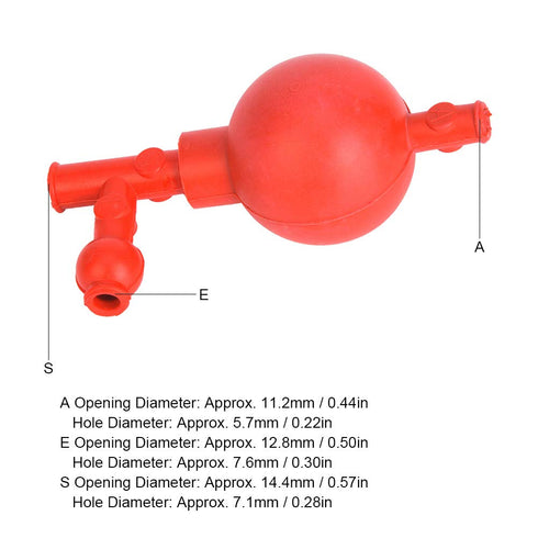 Lab Rubber Suction Bulb, 3 Openings Quantitative Pipette Filler, Elastic Rubber for Industrial Agricultural Laboratories