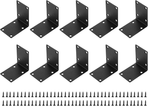 uxcell 10Pcs L-Shaped Brackets Corner Brace, 2.76"x2.76"x1.89" Corner Bracket Shelf Bracket Right