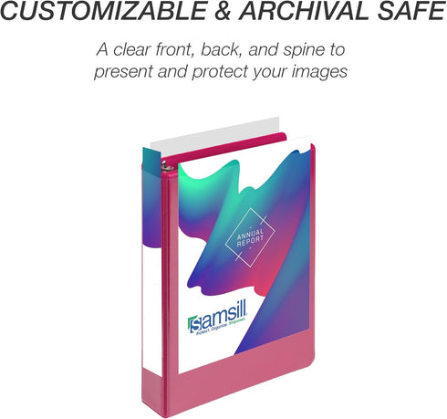 Samsill Economy 1 Inch Mini 3 Ring Binder, Made in The USA, 9.1” x 7.5”, Assorted Fashion, 6 Pack