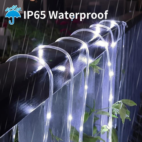 39FT 100LEDs,IP65 LairtPOW Solar Rope Lights Waterproof Outdoor String Light, Palm Tree Lights for Party Garden Yard