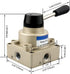 Baomain HV-02 Rotary Lever Hand Valve, PT1/4 Air Flow Control, 3 Position 4 Way