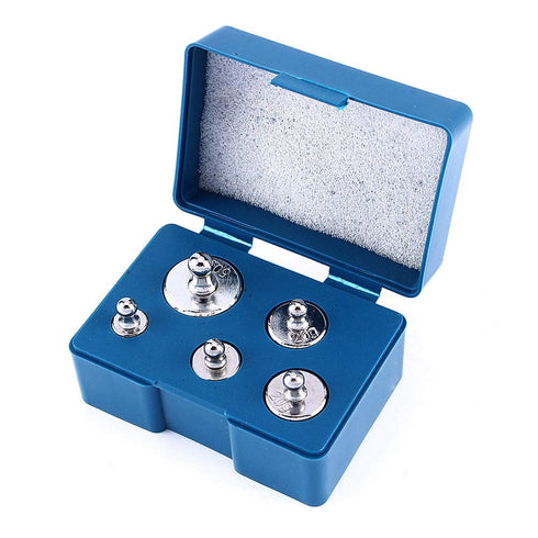 105g Total Scale Balance Calibration Weight Set, 5g 10g 20g*2 50g Chrome Steel Weights with Tweezers for Lab