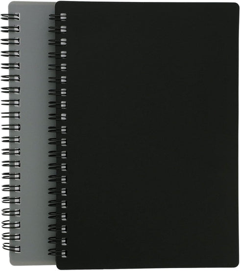 Juvale 2-Pack Spiral Password Keeper Book, Password Notebook with Alphabetical Tabs, Gray/Black (80 Lined Pages)
