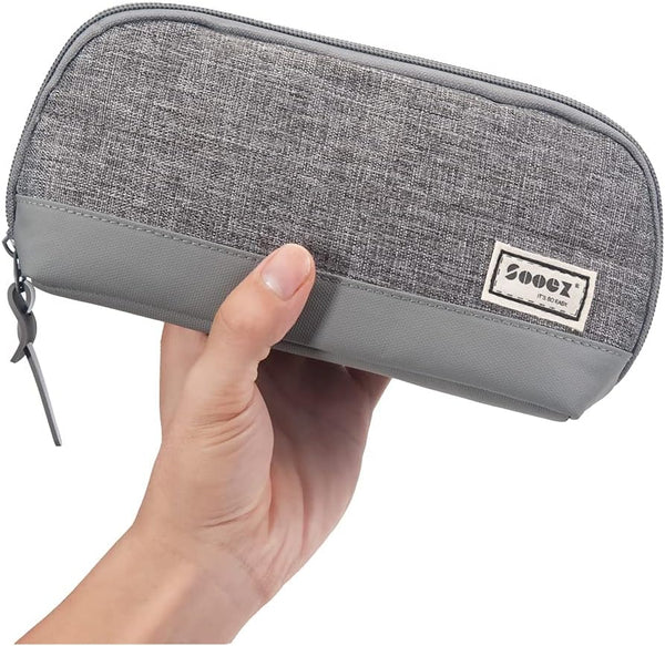 Sooez Wide-Opening Pencil Pen Case - Lightweight & Spacious Pencil Bag Organizer, Aesthetic Supply for Adults, Grey