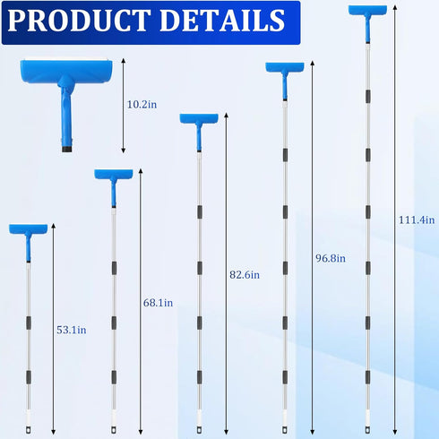 Woxnoc Kit,9FT 10 Inch Ceiling Paint Roller No Drip Extension Pole Included Ceiling Paint Roller with Shield