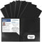 HABGP 6 Pack Black File Folders with Pockets and Business Card Slot, Letter Size Plastic
