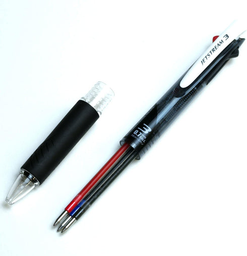 Uni Ballpoint Pen Jetstream 3 Color, Red, Blue Ink 0.7mm, Black