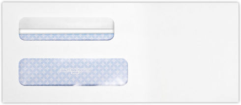 Quality Park #8 5/8 Double Window Envelopes, Redi-Seal, 3 5/8" x 8 5/8", White, 250 Qty