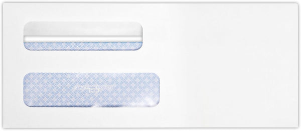 Quality Park #8 5/8 Double Window Envelopes, Redi-Seal, 3 5/8" x 8 5/8", White, 250 Qty