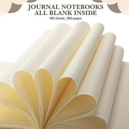 SATINIOR 5 Pack A4 Notebooks, Large Journal, 360 Pages, Leather Softcover, 8.5'' x 11'' (Mixed Color)