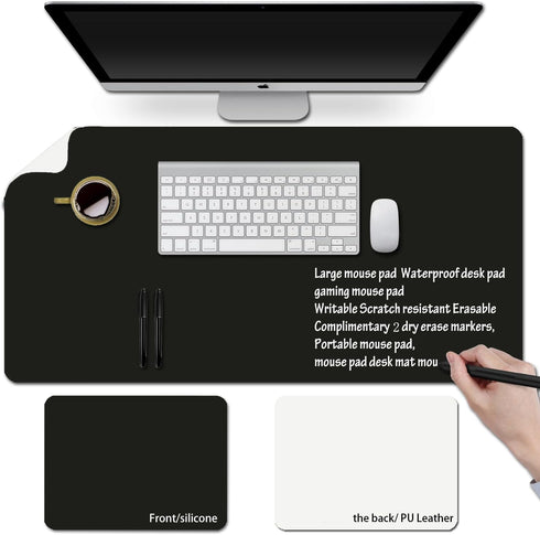 Baestappy Erasable writable(Frontside) Table mat,Dual Sided Desk Mat, Large Mouse Pad, Notepad, Writing