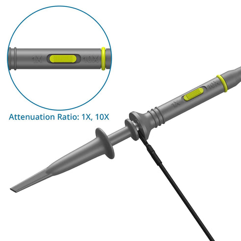 AUTOUTLET P6100 Universal Oscilloscope Probe with Accessories Kit - 100MHz Clip Probes with BNC to Minigrabber Test Lead