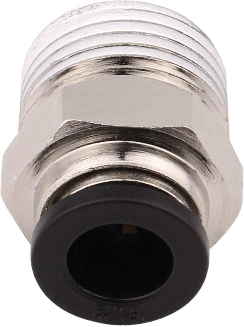 Push to Connect Tube Fitting, Male Straight - 5/16" Tube OD x 3/8" NPT Thread, Pack of 10