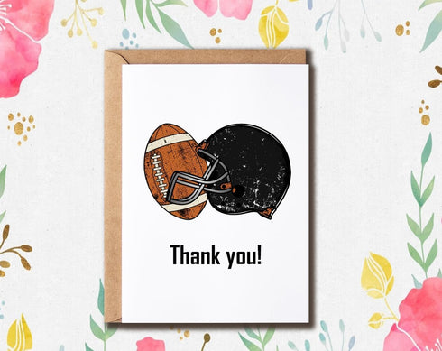 NSLDesigns 5 7 inches Funny Sport Card - Football Thank You Card - Football Coach Appreciation Card - Card For Him