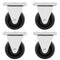 Framendino 4 Pack Heavy Duty Rubber Casters - 1.5 Inch Non-Swivel Top Plate for Furniture, Black