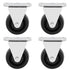 Framendino 4 Pack Heavy Duty Rubber Casters - 1.5 Inch Non-Swivel Top Plate for Furniture, Black