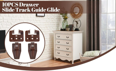 Seweder 10PCS 1 Drawer Slide Track Guide Glide for Center Mount Drawer for Dressers and for Nightstand for Kenlin
