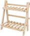 Brrnoo 2-Tier Desktop Shelf Organizer, Wooden Storage Rack for Plant Flower Display, Decorative Countertop Storage for