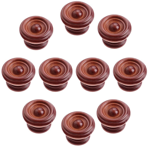 Generic 6PCS Farmhouse Style Wooden Knobs Wood Drawer Shoe Cabinet Bedside Table Knobs
