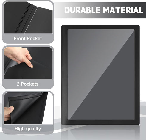 Teling 24 Pcs Plastic Folders with Front Clear Pocket and Business Card Holder, Heavy Duty Letter Size Paper Folders