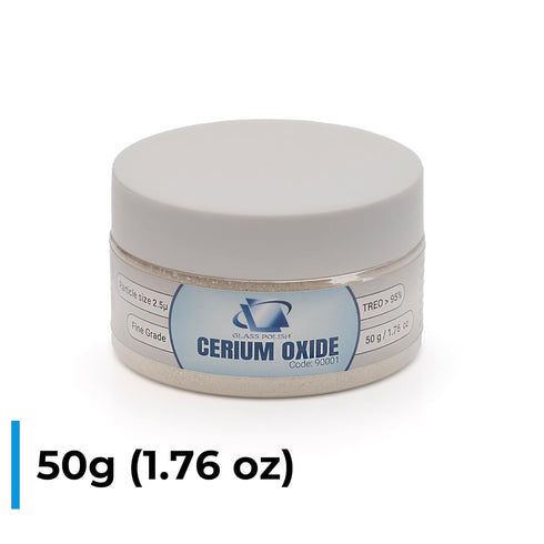 GLASS POLISH PRO 1.76oz (50g) Fine-Grade Glass Polishing Powder, Cerium Oxide, White