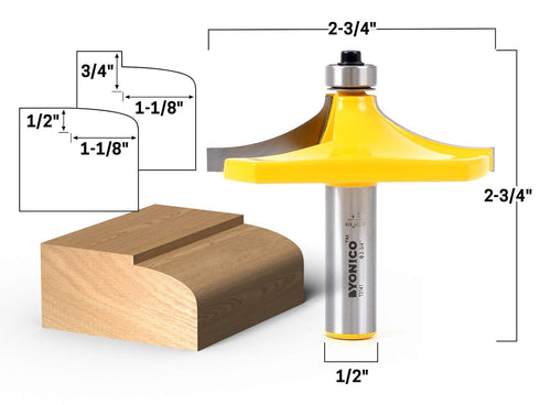 Yonico Thumbnail Table Edge Router Bit 13141 with Large 1/2-Inch Shank
