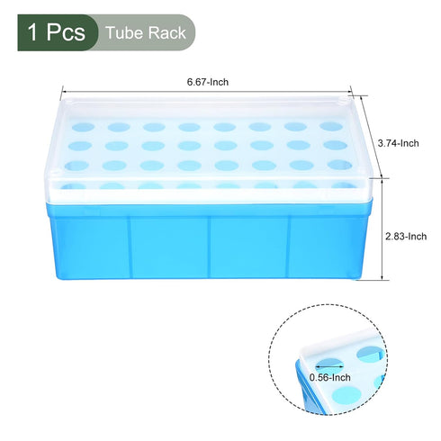 YOKIVE Tube Rack, Polypropylene Test Tube Rack Holder | Great for 5ml Lab Test Tube(Blue, 32-Sockets)