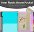 Telescoping Project Organizer Binder - 2PCS, 13 Pocket 3-Ring Binder with Customizable Cover, Black