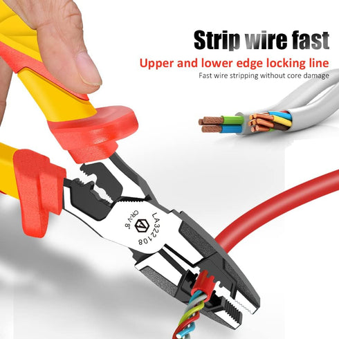 LAOA Long Nose Pliers, 1000 Volt VDE Insulated Electrician's Pliers with Stripping, Cutting, Clamping Features