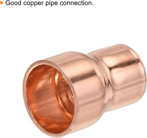 MECCANIXITY Reducing Copper Coupling Fitting, 1/2 x 3/8 Inch ID for HVAC Refrigeration Adapter, Pack of 2