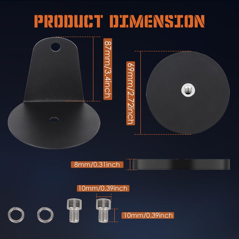 Hood1 Magnetic Light Bar Mount, Powerful Magnetic Base Mount Bracket for Bottom-Mounted Offroad LED Work Light Mounting