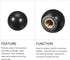 Threaded Ball Knobs, 6Pcs Plastic Ball Lever Knob with M5 Female Thread Iron Insert for Machine Handle Replacement