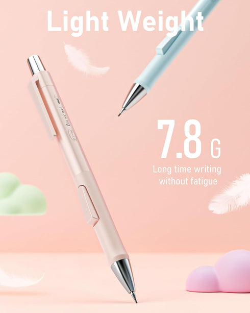 Nicpro 4 PCS Pastel Mechanical Pencil 0.7mm, Cute Fast Click Mechanical Pencils Set with 8 Tubes HB Lead Refills,