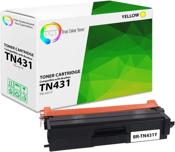 TCT Premium Compatible Brother TN-431 / TN-433 Yellow Toner Cartridge Replacement for Brother Printers (1,800 Pages)
