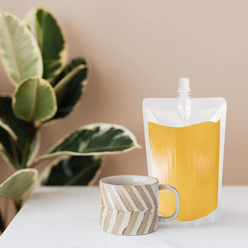 50 500Ml Packaging DOITOOL Pcs Transparent Plastic Beverage Flasks with Spout Seal Bags for Juice Soy Milk Liquid