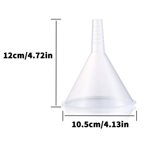 Plastic Funnel Set, 3 Pcs Lab PP Funnels (Pack of 3) 100mm x 2, 75mm x 2, 50mm x 2