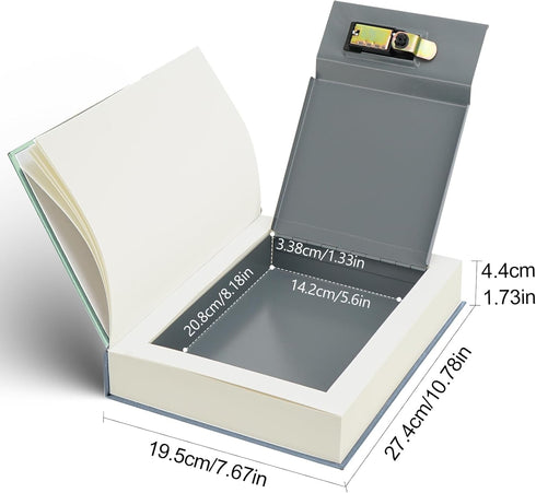 Decorative Book Safe with Combination Lock, Realistic Paper Page Design Hidden Storage Box, Secret Diversion Safe