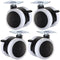 HOOWIFFY 4 Pcs 2-inch White Pu Swivel Casters with Brake for Office Chair,