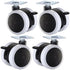HOOWIFFY 4 Pcs 2-inch White Pu Swivel Casters with Brake for Office Chair,