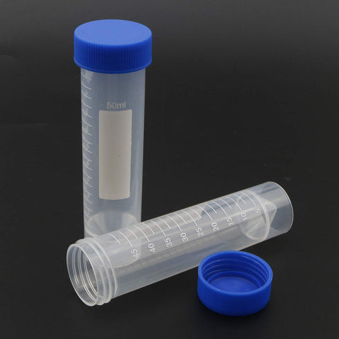 Kesell 50ml Polypropylene Screw Top Centrifuge Tube, Pack of 10 with Graduated Marks and Writing Area
