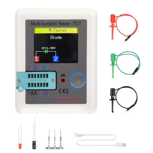 LCR-TC1 Multi-Function Chargeable Transistor Meter, 1.8'' Full Color Display for Diode, Capacitor, Resistor
