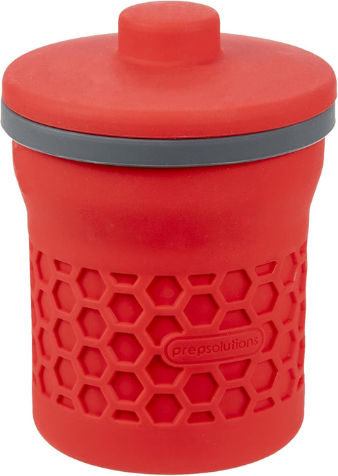 2 Prep Solutions Heat-Resistant Silicone Grease Strainer & Keeper - Cup Capacity, Red