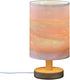 ALAZA Bedside Table Lamp for Bedroom Shining Pink Mermaid Tail Nightstand LED Light Lamps with USB Port Linen Fabric