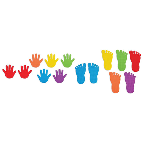 edxeducation-63525 Hand and Foot Mark Set, Includes 2 Large Die for Obstacle Courses, Gross Motor Skills