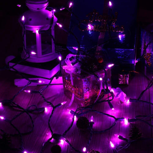 33ft 100 120V Brizled Purple String Lights, LED Christmas Lights Outdoor, Connectable Purple String Light UL Certified