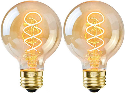 Dimmable Globe LED Vintage Edison Light Bulbs 60W Equivalent, E26 Base G25/G80